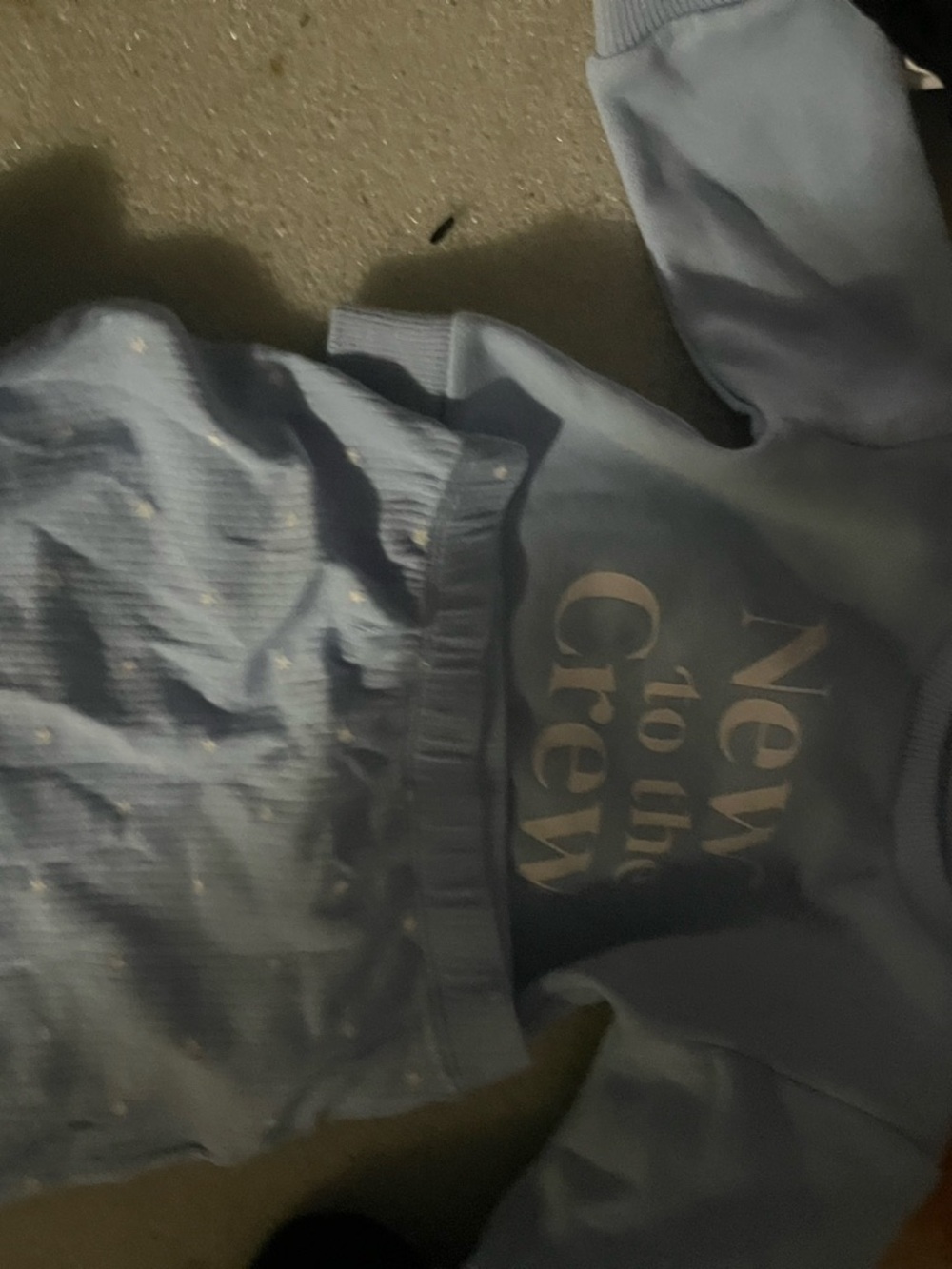 Light Blue "New to the Crew" Baby Outfit